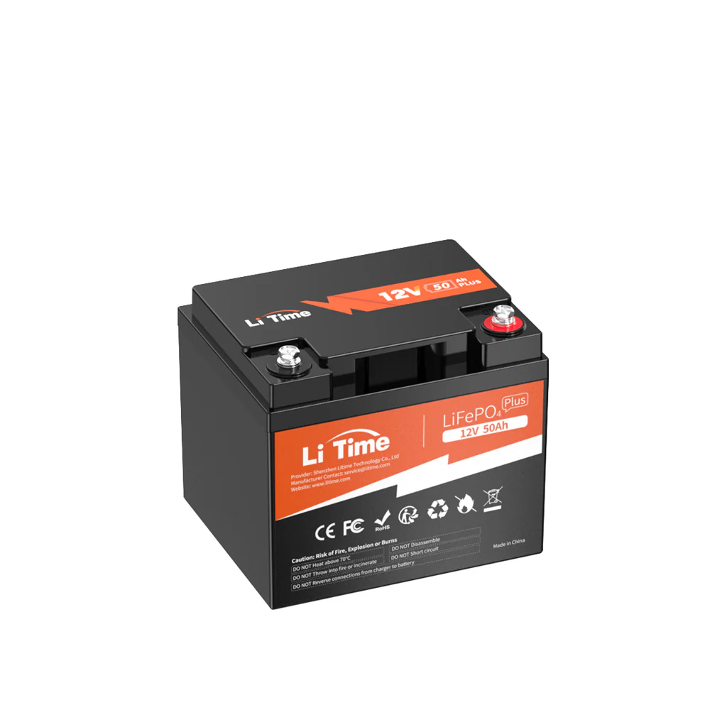 LiTime 12V 50Ah Lithium Batterie 640Wh Energie, Für Marine, Wohnmobile, Fischfinder